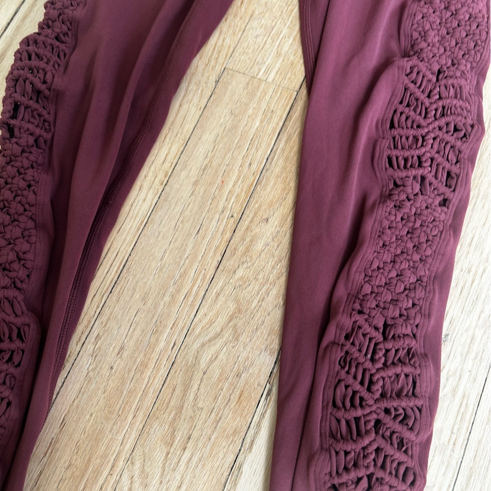 carbon38 tanjung‎ sayang crochet legging mauve womens 7/8 - Picture 3 of 8